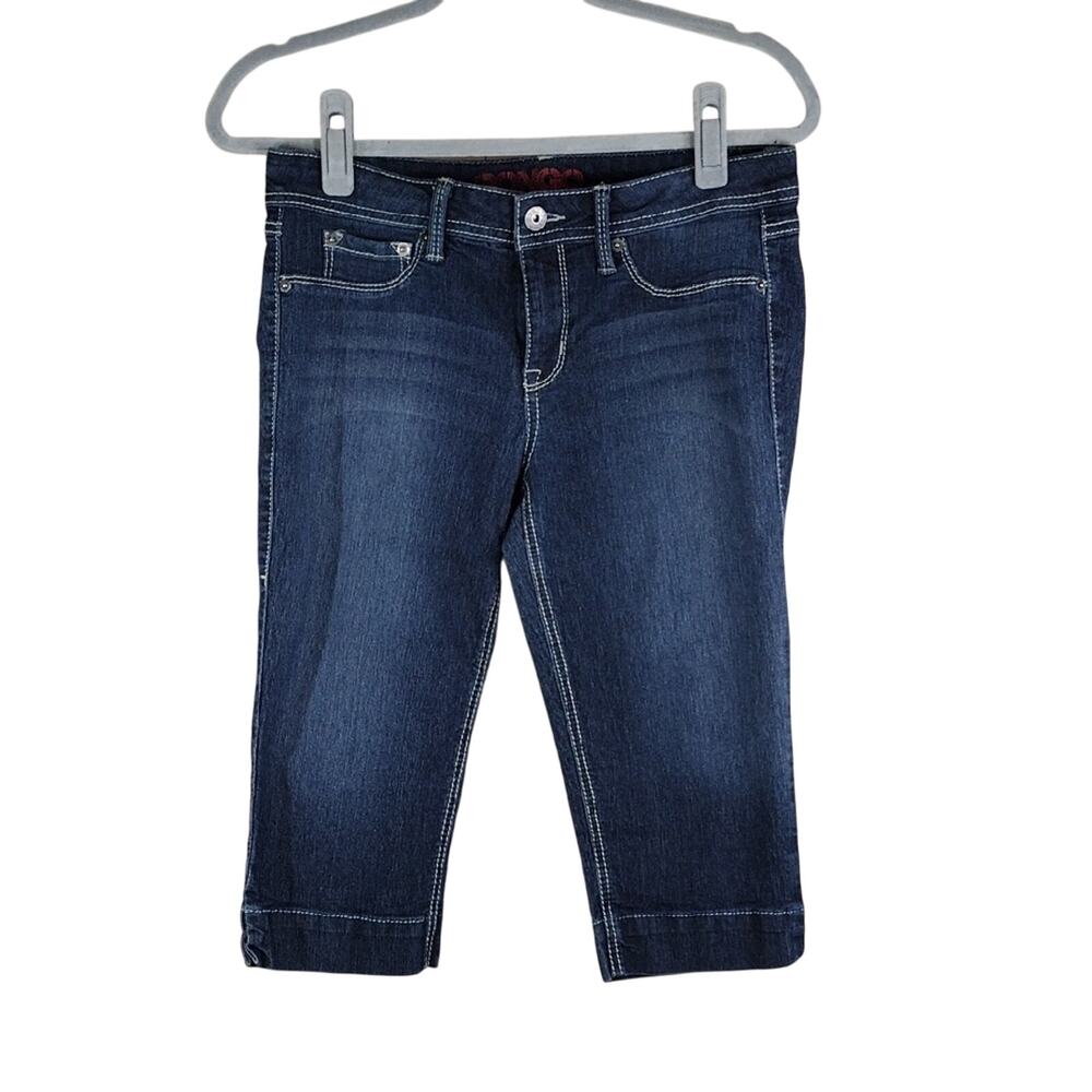 Y2K Bongo Jeans Women’s Juniors 9 Dark Blue Denim Capri Stretch Casual